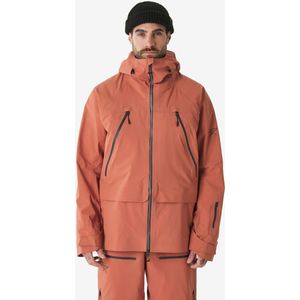 Heren waterdichte freeride ski-jas, fr900 bruin