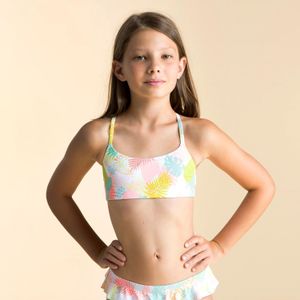 Bikinitop voor zwemmen meisjes lila ama wit