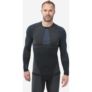 Herenthermoshirt voor skiën bl 980 seamless blauw/grijs