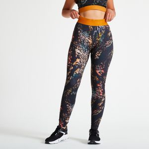 Legging voor cardiofitness dames hoge taille print