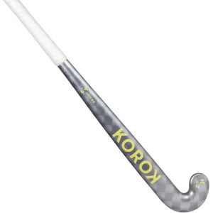 Hockeystick voor junioren extra low bow 20% carbon fh920 grijs geel