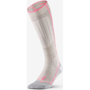 Skisokken 900 merinowol beige/roze/fluorescerend