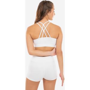 Sportbeha voor modern jazz meisjes wit dunne bandjes