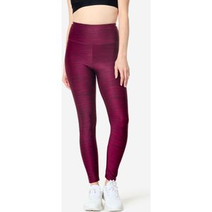 Fitnesslegging hoge taille voor dames bordeaux