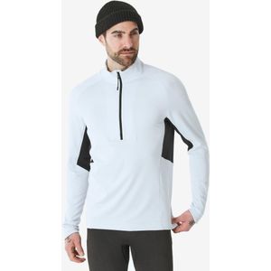 Thermoshirt 500 halve rits voor heren lichtblauw en grijs