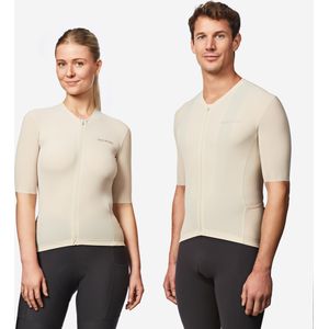 Fietsshirt met korte mouwen edr ultra beige