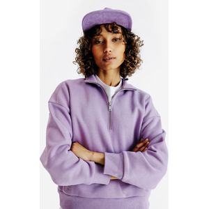 Damessweater met halve rits elementals paars