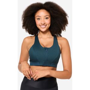 Ribstof sportbeha met gemiddelde ondersteuning