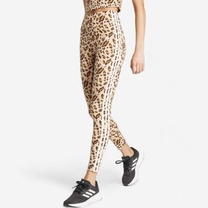 Legging met dierenprint voor fitness en soft training dames beige bruin