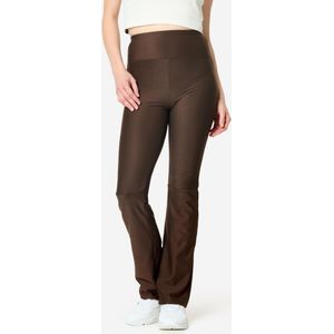 Fitnesslegging rechte pijpen voor dames bruin