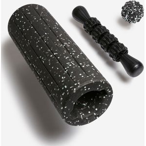 3-in-1 Massageset - Zwart - Roller Bal en Stick - Massageballen