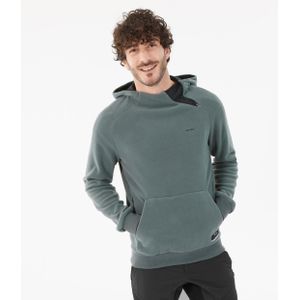 Fleece sweater voor wandelen mh100 met capuchon groen