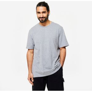 Fitness t-shirt met ronde hals voor heren lichtgrijs