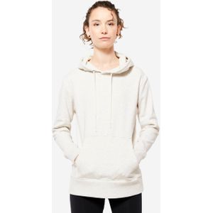 Fitness hoodie voor dames 500 essentials gebroken wit