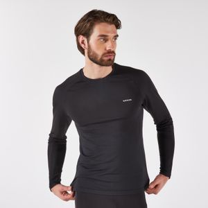 Hardloopshirt run 500 naadloos lange mouwen heren zwart