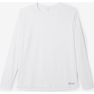 Hardloopshirt voor dames run sun protect lange mouwen wit
