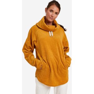 Fleece sweater voor yoga relaxatie dames oker