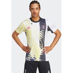 adidas - Juventus Pre-Match Trainingsshirt - Geel Zwart Roze - 100% Gerecycled Polyester