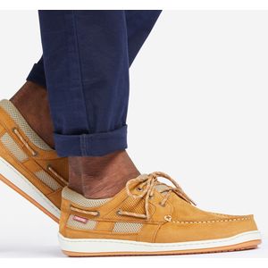 Leren bootschoenen voor zeilen heren clipper bruin