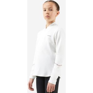 Tennisshirt met lange mouwen voor meisjes tts th 500 gebroken wit
