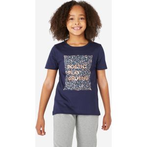 Basic t-shirt voor kinderen katoen rood met opdruk