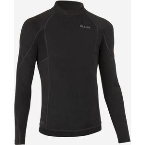 Uv-werende surfrashguard met lange mouwen voor jongens 900 zwart