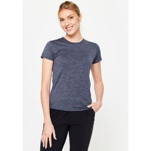 T-shirt met korte mouwen voor cardiofitness dames gemêleerd grijs