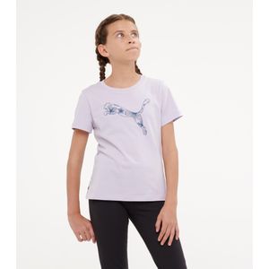 Katoenen t-shirt voor meisjes lichtpaars