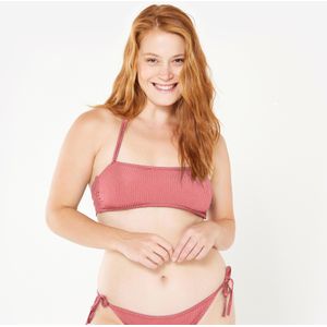 Bikinitop voor surfen laura roze bandeau met uitneembare pads