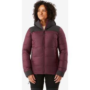 Donsjas met capuchon voor bergtrekking dames mt900 bordeaux -20°c