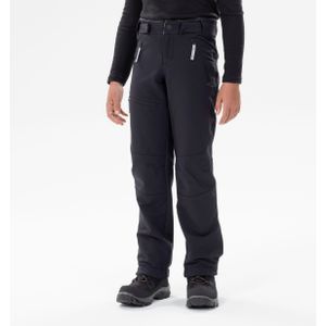 Warme softshell wandelbroek mh500 voor kinderen zwart