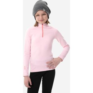 Thermoshirt voor skiën kinderen bl 500 1/2 rits roze