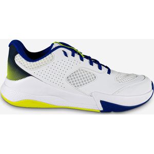 Volleybalschoenen voor volwassenen comfort wit/blauw/fluogeel