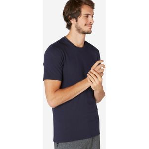 T-shirt voor fitness heren 500 slim fit donkerblauw