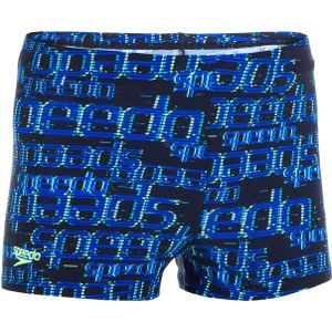 Zwemboxer voor jongens blauw met print