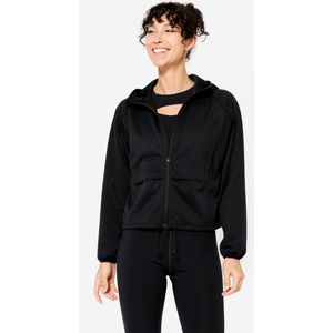 Licht fitnessvest voor dames geperforeerd materiaal zwart