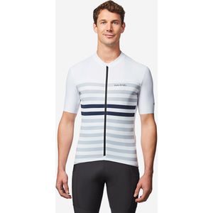 Fietsshirt endurance 2 heren wit met streepjes