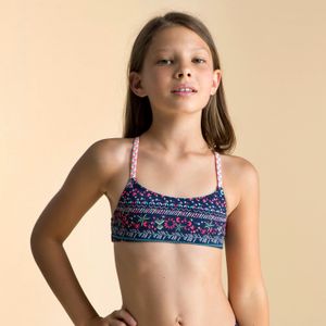 Bikinitop voor zwemmen meisjes lila luna blauw