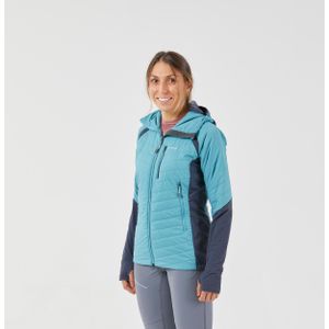 Hybridejas sprint voor bergsport dames synthetische vezel & wol blauw grijs