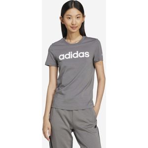 T-shirt bedrukt met logo adidas voor dames - donkergrijs