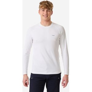 Zeilshirt 500 heren lange mouwen uv-werend wit