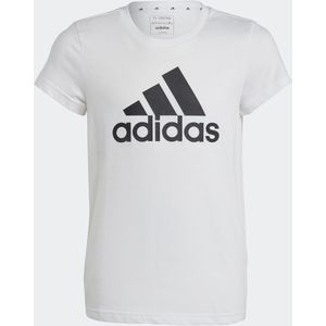 T-shirt voor meisjes wit met zwart logo