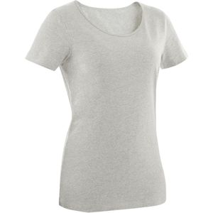 Fitness t-shirt voor dames 100 grijs