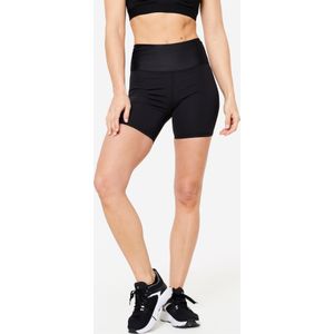 Flatterende short voor cardiofitness met hoge taille zwart