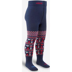 Thermobroek met voeten voor skiën voor kinderen blauw