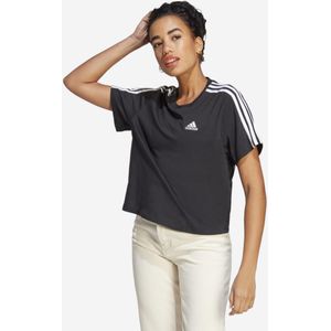 adidas Sportswear Essentials 3-Stripes Single Jersey Croptop - Dames - Zwart