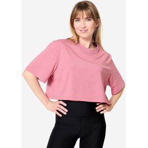 Cropped t-shirt voor dames oudroze