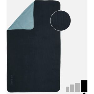 Microvezel handdoek voor zwemmen zwart/grijs maat xl 110 x 175 cm