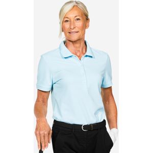 Golfpolo katoen korte mouwen dames mw500 ijsblauw