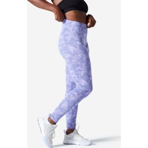 Fitness legging voor dames fit+ 500 slim fit print paars